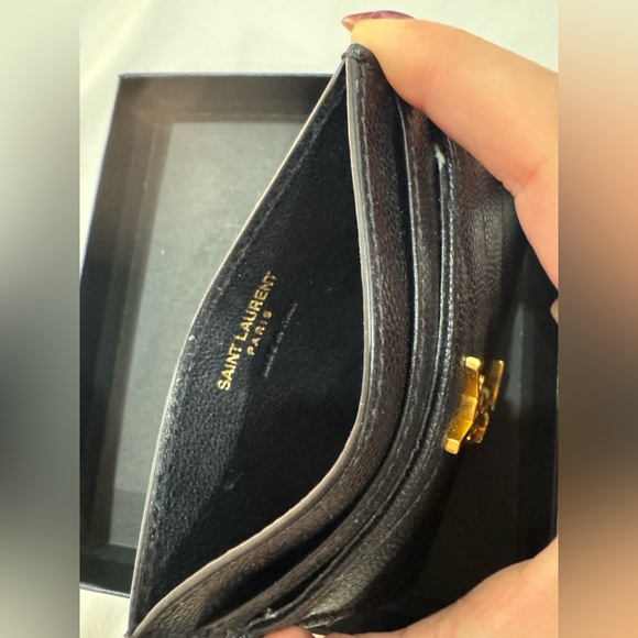 Saint Laurent YSL cardholder black with gold hardware - Picture 7 of 8